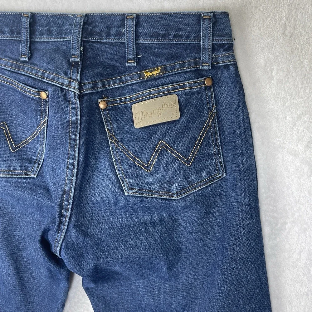 Wrangler Jeans Men's 29/30 Blue Denim Cowboy Cut Relaxed Fit Mid Rise Western